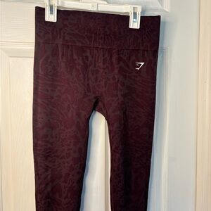 Gymshark Kids' Burgundy Animal-Print Leggings